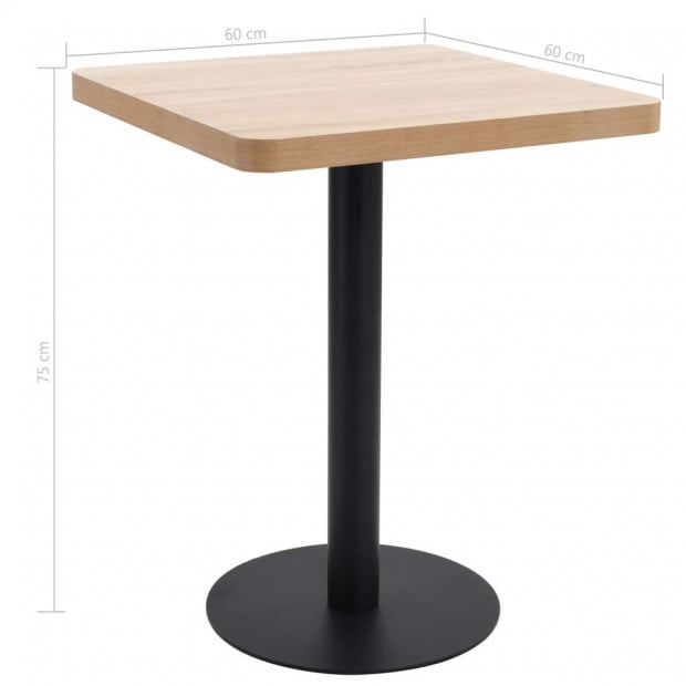 Bistro Table Light Brown 60x60 Cm Mdf Image 6