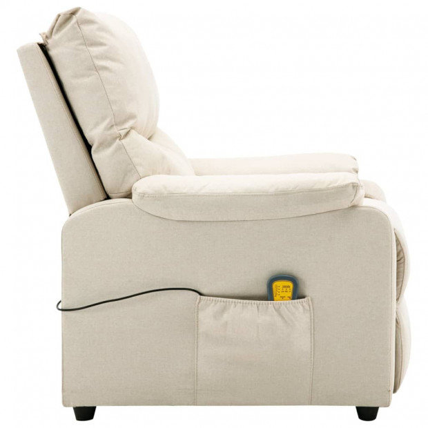Massage Chair Recliner Sofa Cream Fabric Image 5