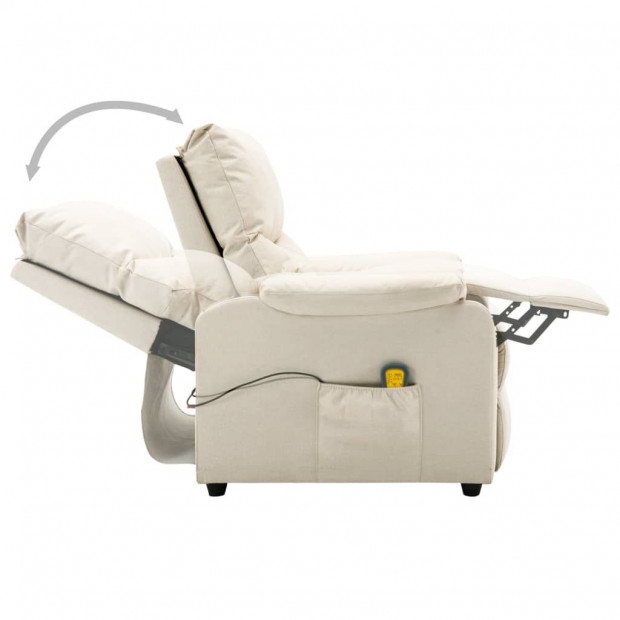Massage Chair Recliner Sofa Cream Fabric Image 6