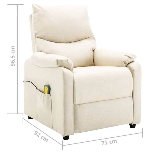 Massage Chair Recliner Sofa Cream Fabric Image 8