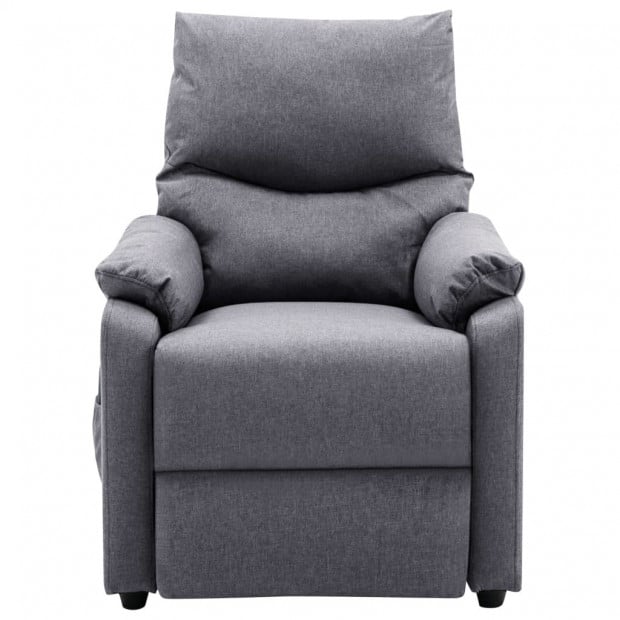 Massage Recliner Light Grey Fabric Image 5