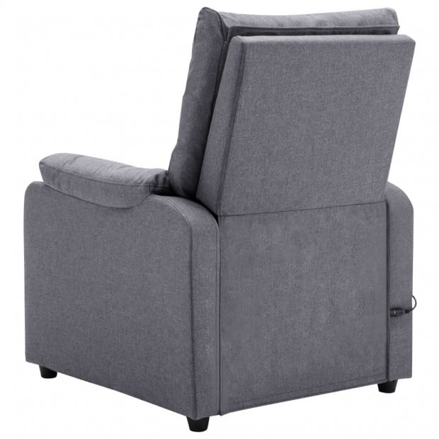 Massage Recliner Light Grey Fabric Image 8