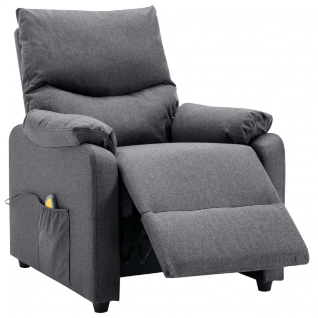 Massage Recliner Dark Grey Fabric Image 5