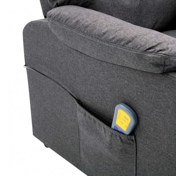 Massage Recliner Dark Grey Fabric Image 8