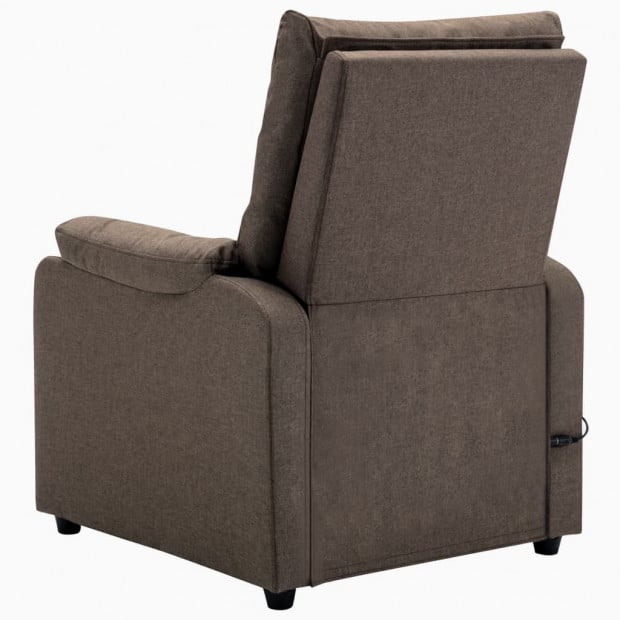 Massage Recliner Brown Fabric Image 6