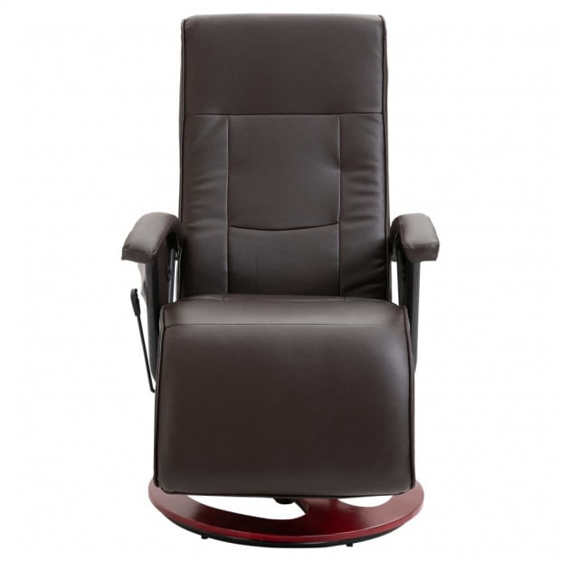 Massage Chair Brown Faux Leather Image 3