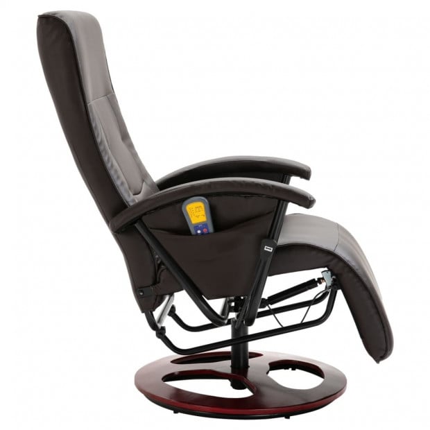 Massage Chair Brown Faux Leather Image 4
