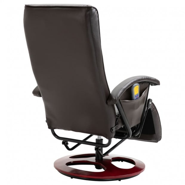 Massage Chair Brown Faux Leather Image 5