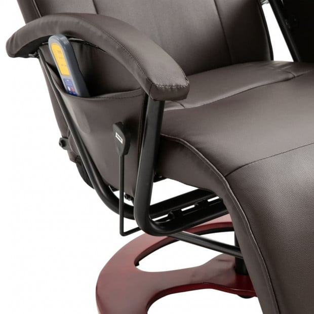Massage Chair Brown Faux Leather Image 7