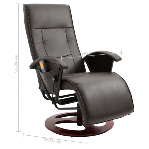 Massage Chair Brown Faux Leather Image 11