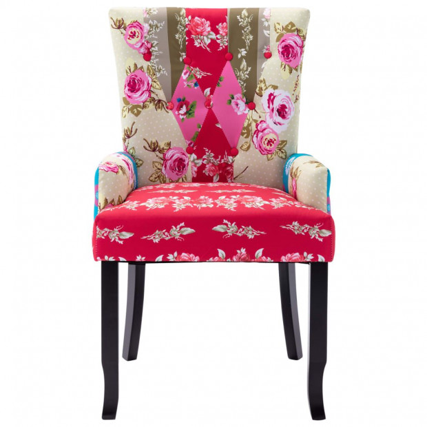 French Chair Patchwork Design Fabric Image 3