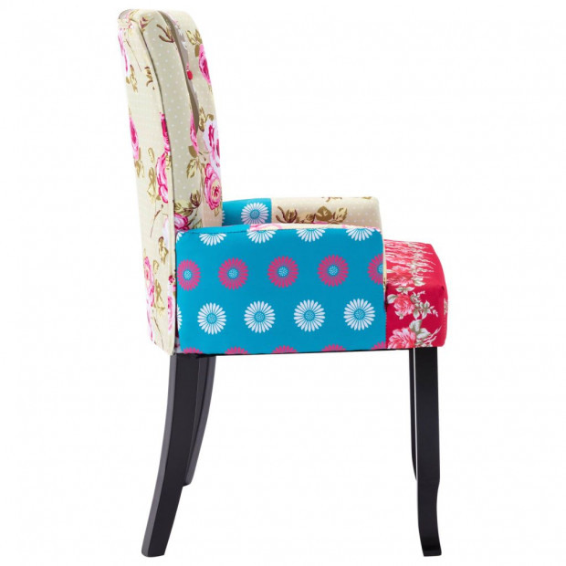 French Chair Patchwork Design Fabric Image 4
