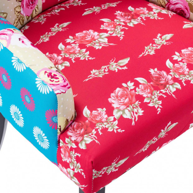 French Chair Patchwork Design Fabric Image 6