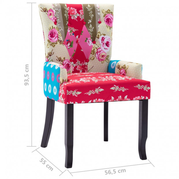 French Chair Patchwork Design Fabric Image 7