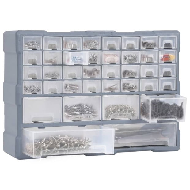 Multi-drawer Organiser With 40 Drawers 52 x 16 x 37.5cm - Blue Image 6