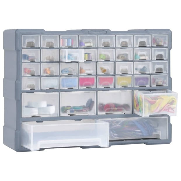 Multi-drawer Organiser With 40 Drawers 52 x 16 x 37.5cm - Blue Image 7