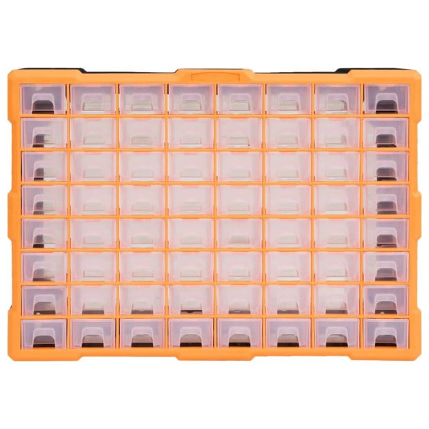 Multi-drawer Organiser With 64 Drawers 52 x 16 x 37.5cm Orange Image 2