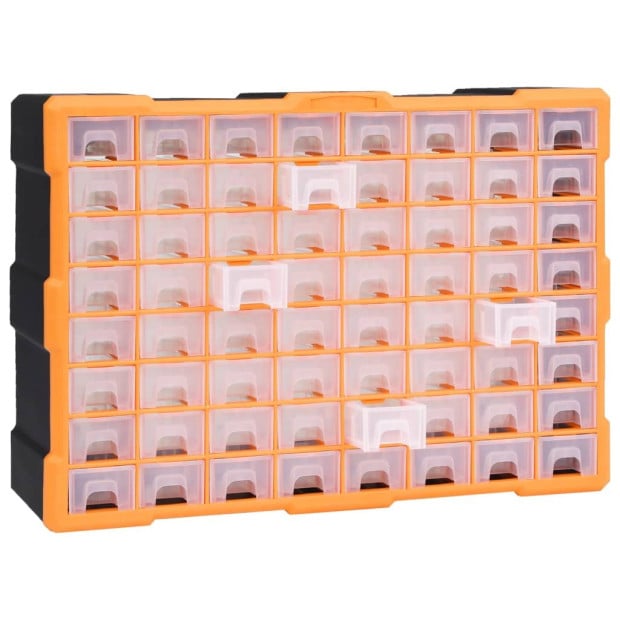 Multi-drawer Organiser With 64 Drawers 52 x 16 x 37.5cm Orange Image 5