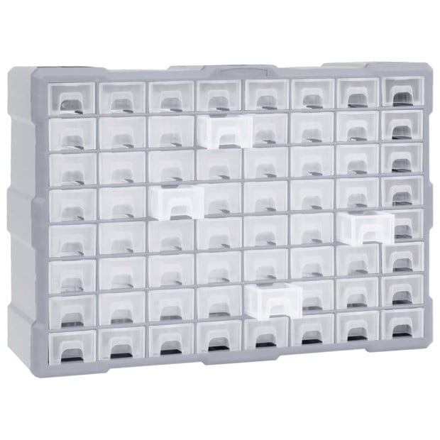 Multi-drawer Organiser With 64 Drawers 52 x 16 x 37.5cm - Blue Image 2