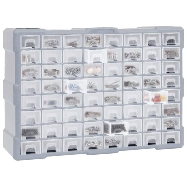 Multi-drawer Organiser With 64 Drawers 52 x 16 x 37.5cm - Blue Image 6