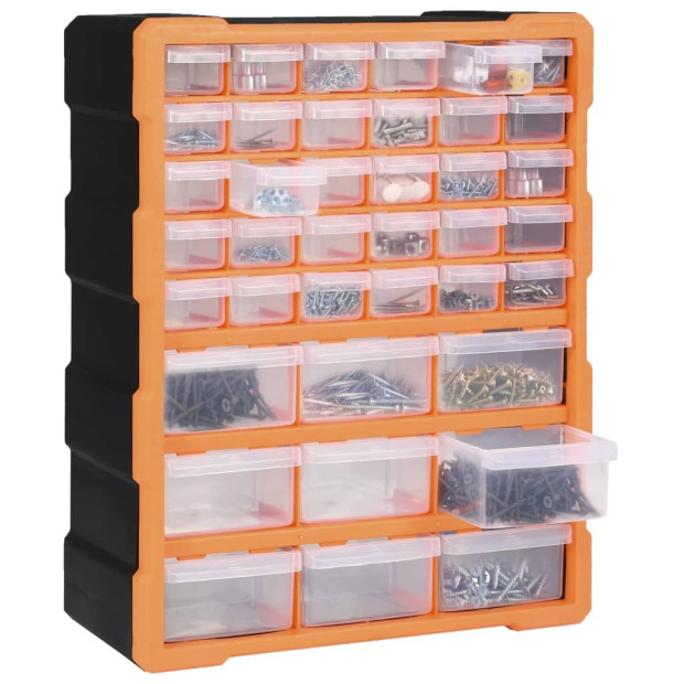 Multi-drawer Organiser With 39 Drawers 38 x 16 x 47cm Orange Image 6