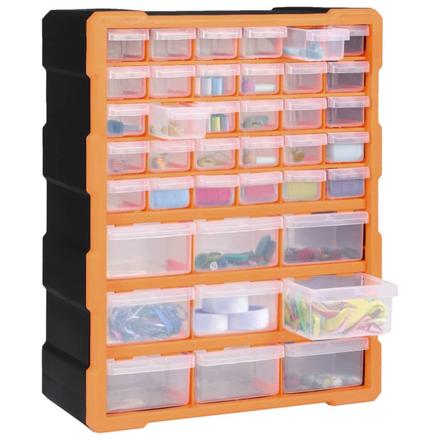 Multi-drawer Organiser With 39 Drawers 38 x 16 x 47cm Orange Image 7