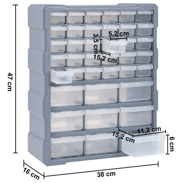 Multi-drawer Organiser With 39 Drawers 38 x 16 x 47cm Image 9