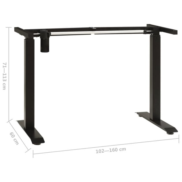 Electric Motorised Standing Desk Frame Height Adjustable Black Image 8