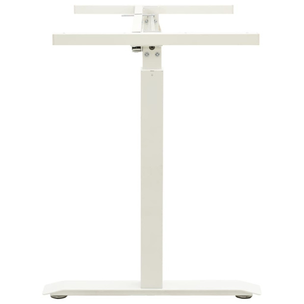 Manual Height Adjustable Standing Desk Frame Hand Crank White Image 4