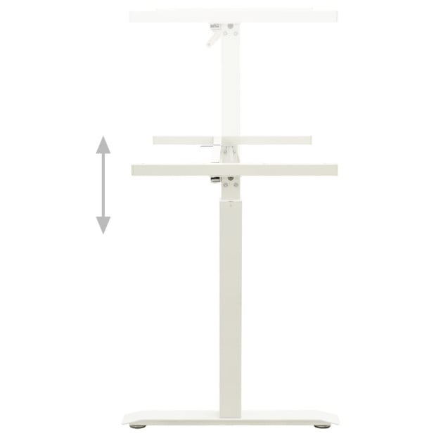 Manual Height Adjustable Standing Desk Frame Hand Crank White Image 5