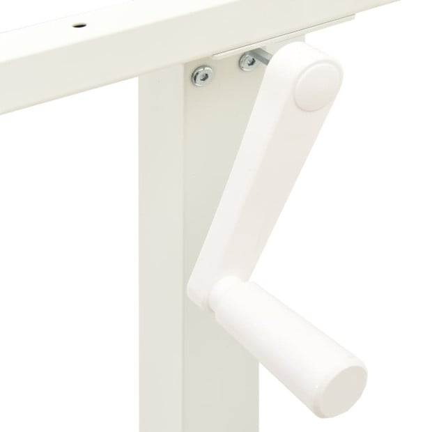 Manual Height Adjustable Standing Desk Frame Hand Crank White Image 7