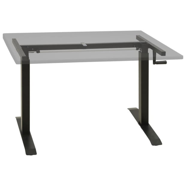 Manual Height Adjustable Standing Desk Frame Hand Crank Black Image 2