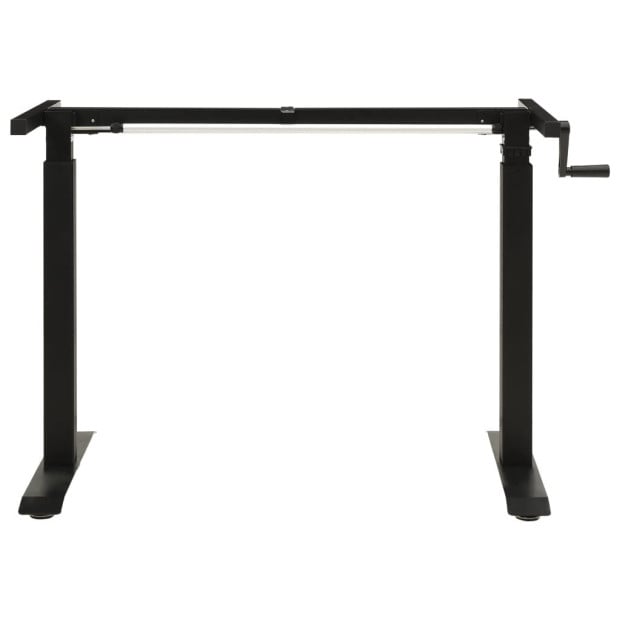 Manual Height Adjustable Standing Desk Frame Hand Crank Black Image 3