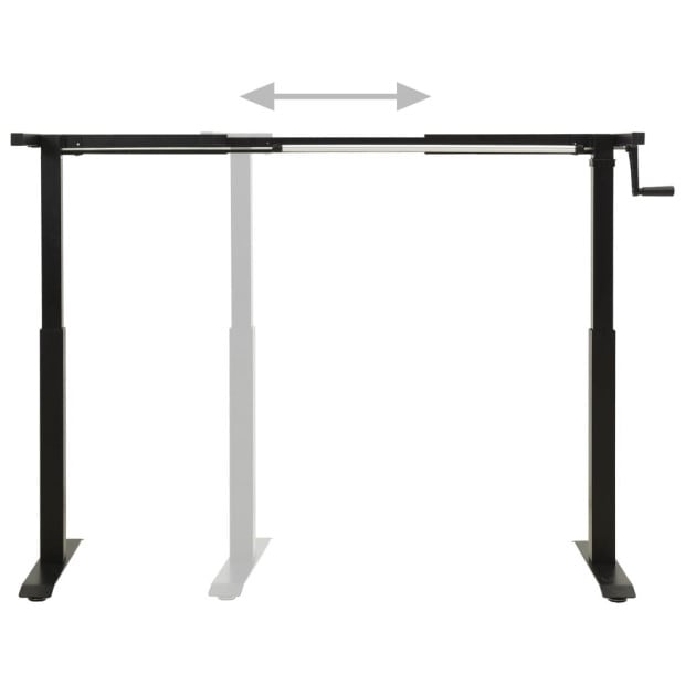 Manual Height Adjustable Standing Desk Frame Hand Crank Black Image 4