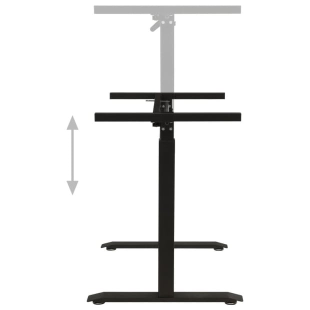 Manual Height Adjustable Standing Desk Frame Hand Crank Black Image 6