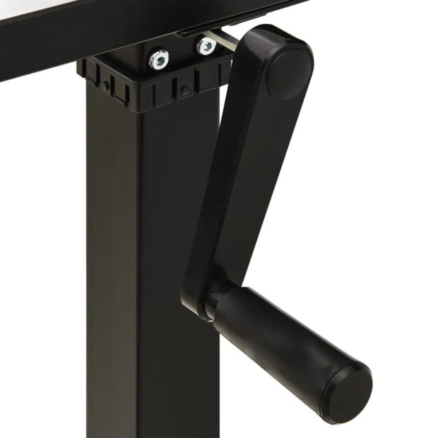 Manual Height Adjustable Standing Desk Frame Hand Crank Black Image 7