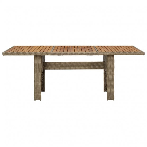 Garden Dining Table Brown 200x100x74 Cm Poly Rattan Image 2
