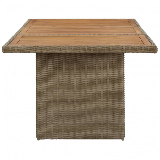 Garden Dining Table Brown 200x100x74 Cm Poly Rattan Image 3