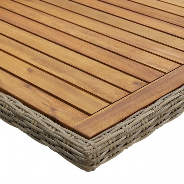 Garden Dining Table Brown 200x100x74 Cm Poly Rattan Image 4