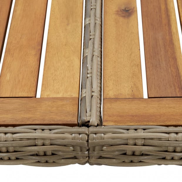 Garden Dining Table Brown 200x100x74 Cm Poly Rattan Image 5