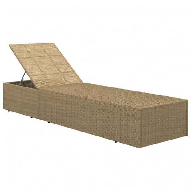 Sunlounger Poly Rattan Brown And Dark Grey Image 6
