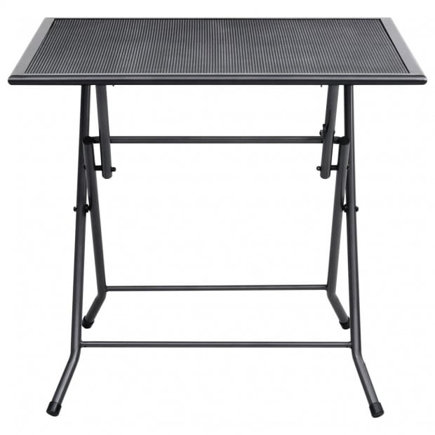 Folding Mesh Table 80x80x72 Cm Steel Anthracite Image 2