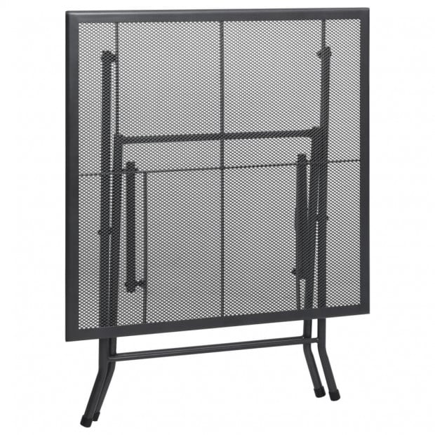 Folding Mesh Table 80x80x72 Cm Steel Anthracite Image 4
