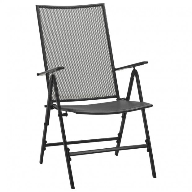 Folding Mesh Chairs 4 Pcs Steel Anthracite Image 2