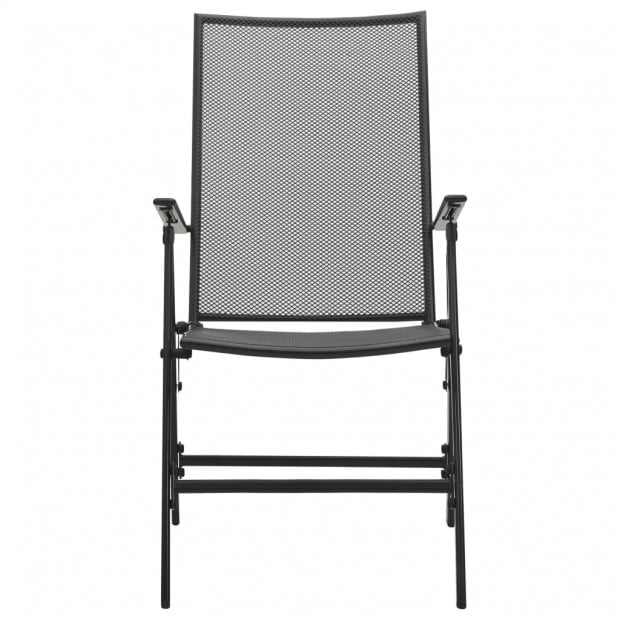 Folding Mesh Chairs 4 Pcs Steel Anthracite Image 3