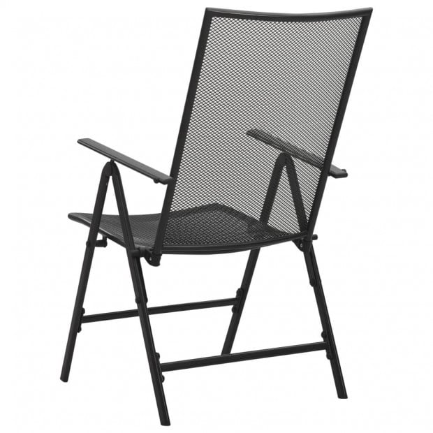 Folding Mesh Chairs 4 Pcs Steel Anthracite Image 5