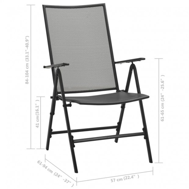 Folding Mesh Chairs 4 Pcs Steel Anthracite Image 9