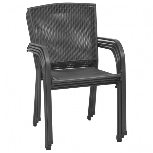Outdoor Chairs 4 Pcs Mesh Design Anthracite Steel Image 3