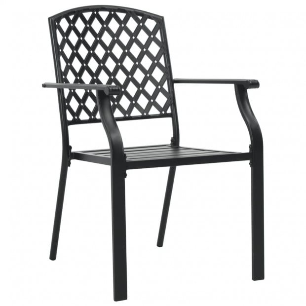 Outdoor Chairs 4 Pcs Mesh Design Steel Black Image 3
