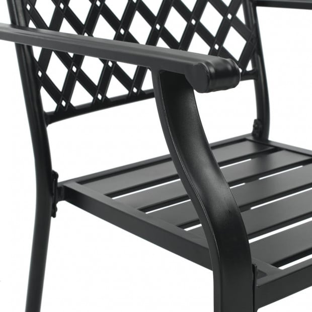 Outdoor Chairs 4 Pcs Mesh Design Steel Black Image 4